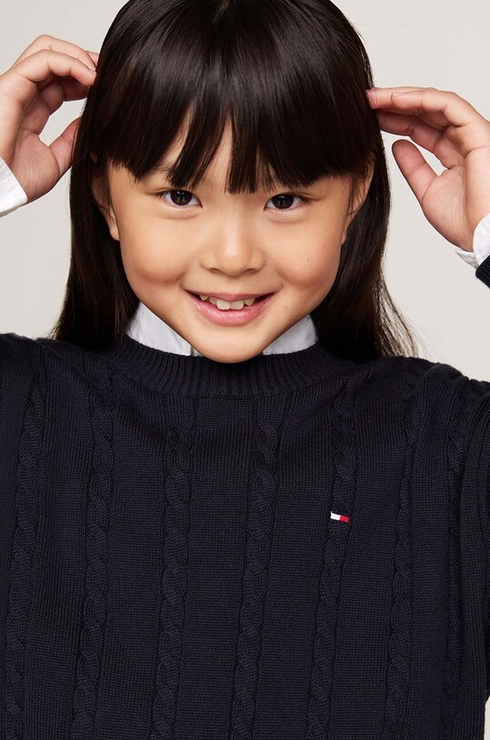 Девочка Детский хлопковый свитер Tommy Hilfiger KG0KG08547.9BYH.128.176 тёмно-синий