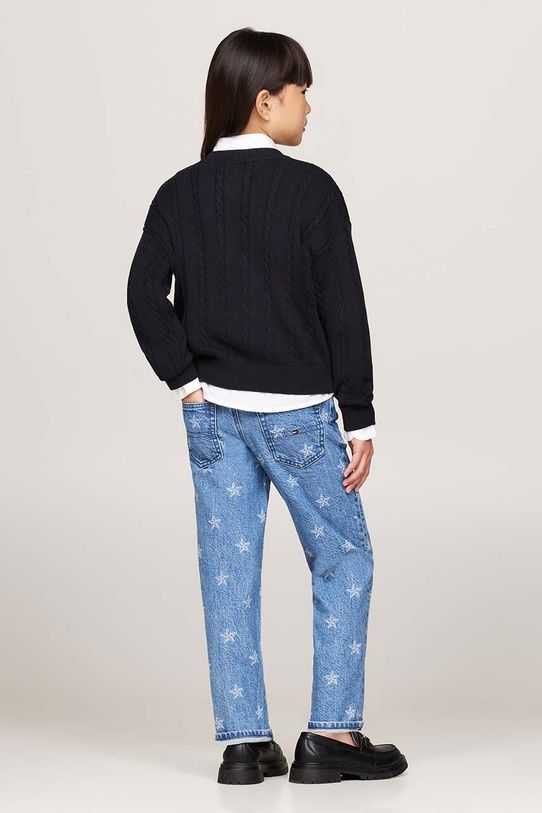 Tommy Hilfiger sweter bawełniany dziecięcy KG0KG08547.9BYH.128.176 granatowy