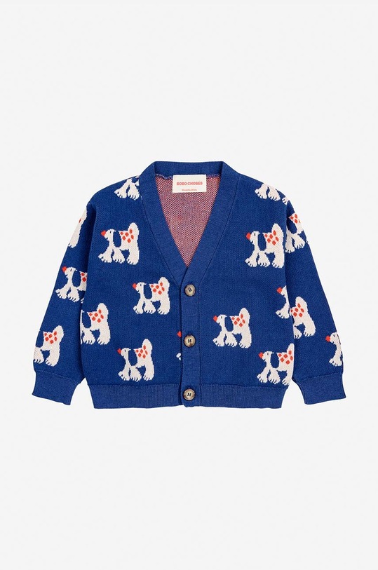 Βρεφική βαμβακερή ζακέτα Bobo Choses Fairy Dog 224AB088 σκούρο μπλε AW24