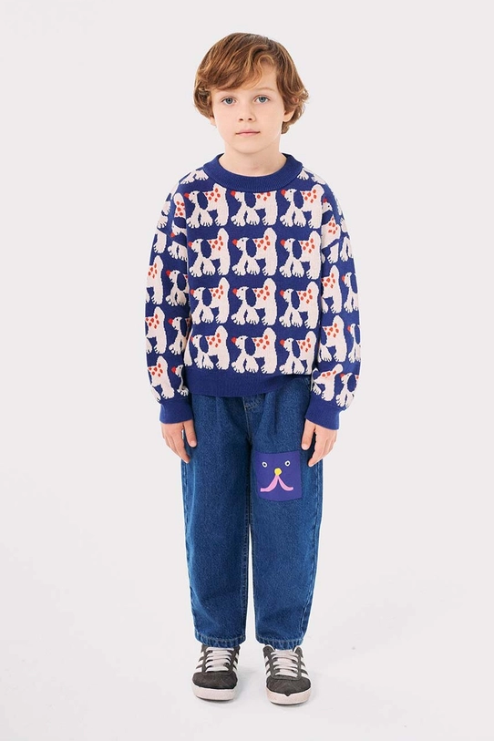 Bobo Choses sweter bawełniany dziecięcy Fairy Dog 224AC114 granatowy