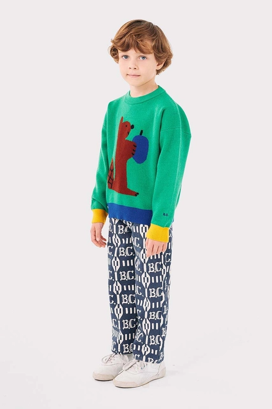 Bobo Choses sweter dziecięcy Hungry Squirrel 224AC117 zielony