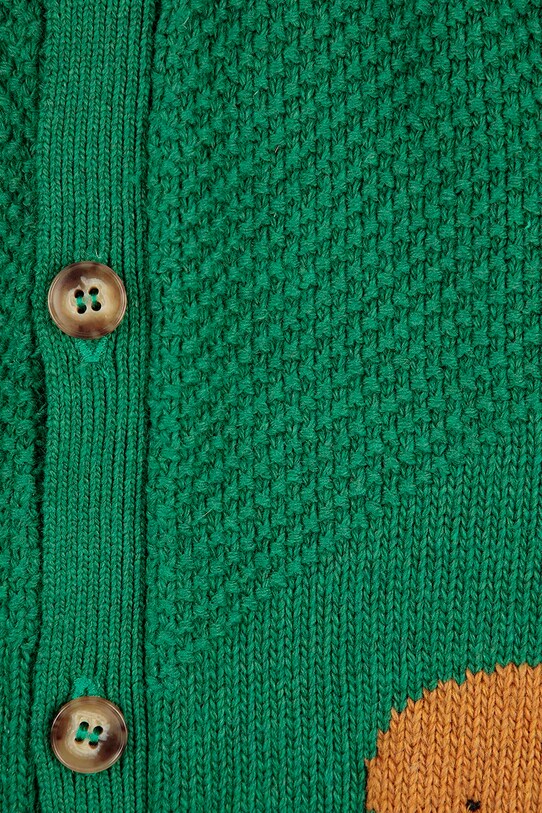 Детский кардиган с примесью шерсти Bobo Choses Gingerbread 224FC014 зелёный