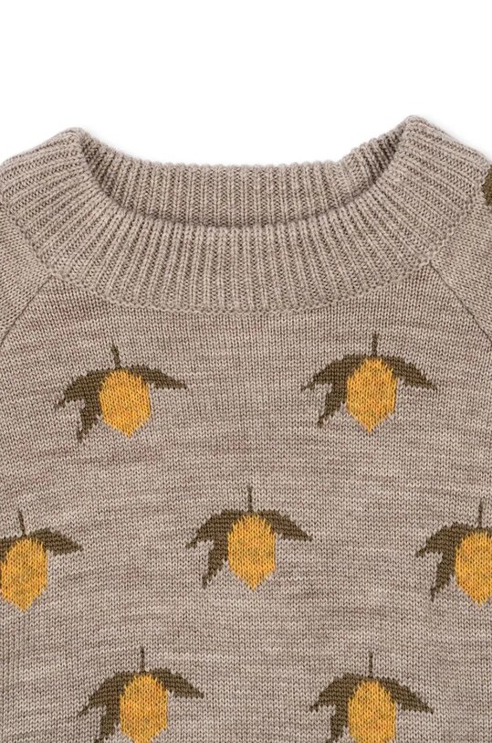 Băieți Konges Sløjd pulover de lână pentru copii BELOU LEMON KNIT BLOUSE KS101427 gri