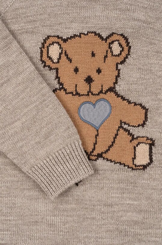 Konges Sløjd sweter wełniany dziecięcy BILLI KNIT BLOUSE brązowy KS101436