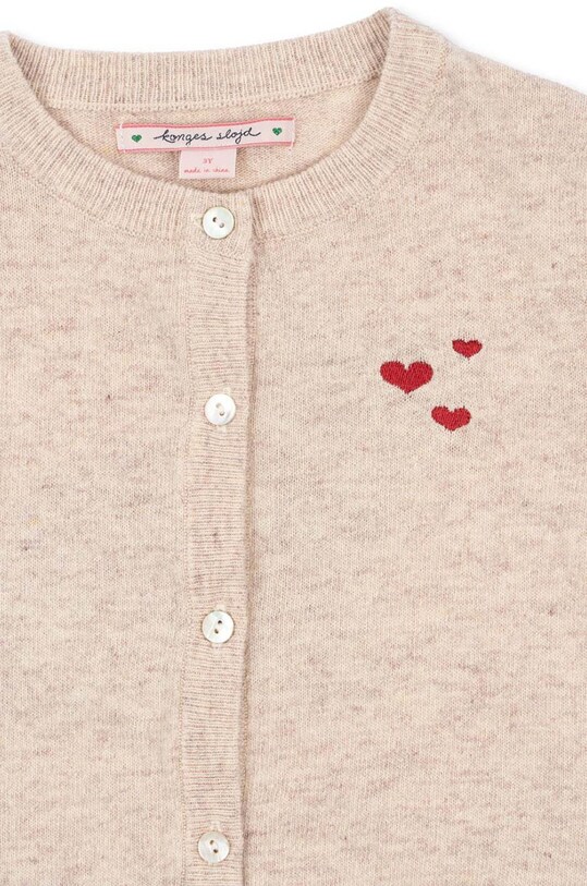 Дитячий вовняний кардиган Konges Sløjd ELI KNIT CARDIGAN KS101493 бежевий