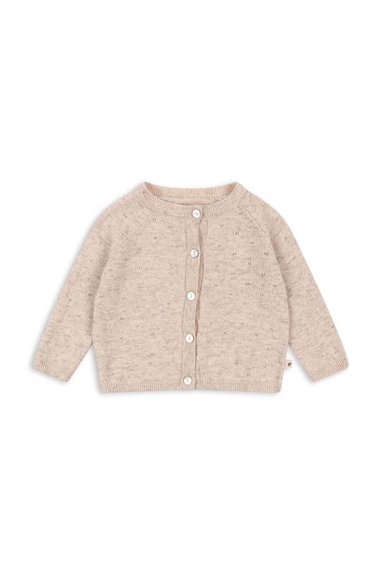 Παιδική μάλλινη ζακέτα Konges Sløjd MINO KNIT CARDIGAN μαλλί μπεζ KS101614