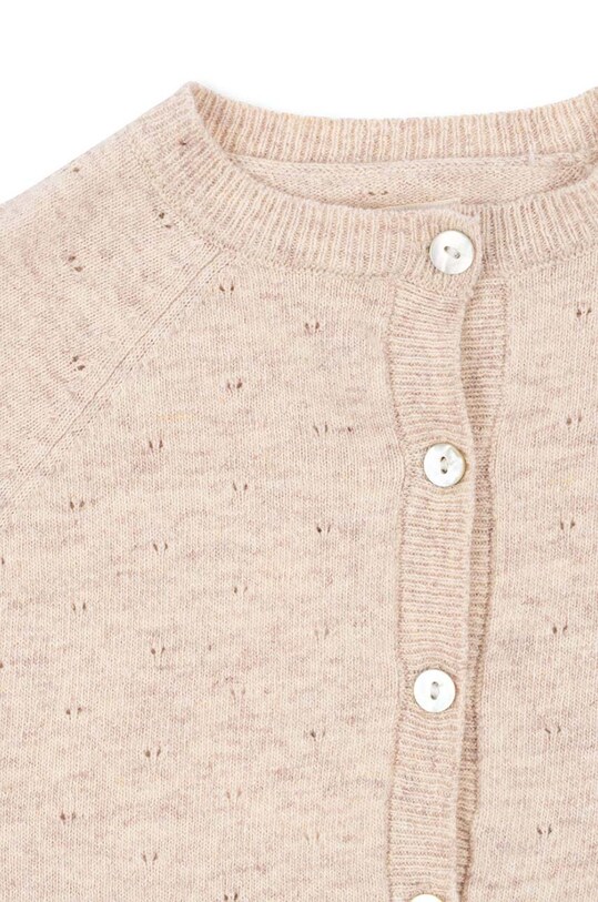 Chłopiec Konges Sløjd kardigan wełniany dziecięcy MINO KNIT CARDIGAN KS101614 beżowy