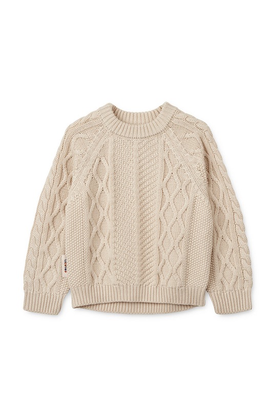 Otroški volneni pulover Liewood Callio Knit Jumper LW19165 bež AW24