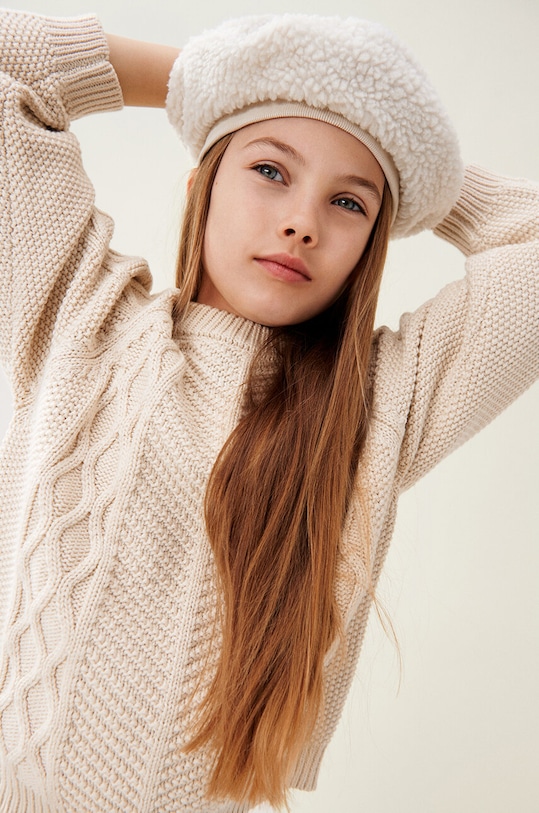 Otroški volneni pulover Liewood Callio Knit Jumper LW19165 bež