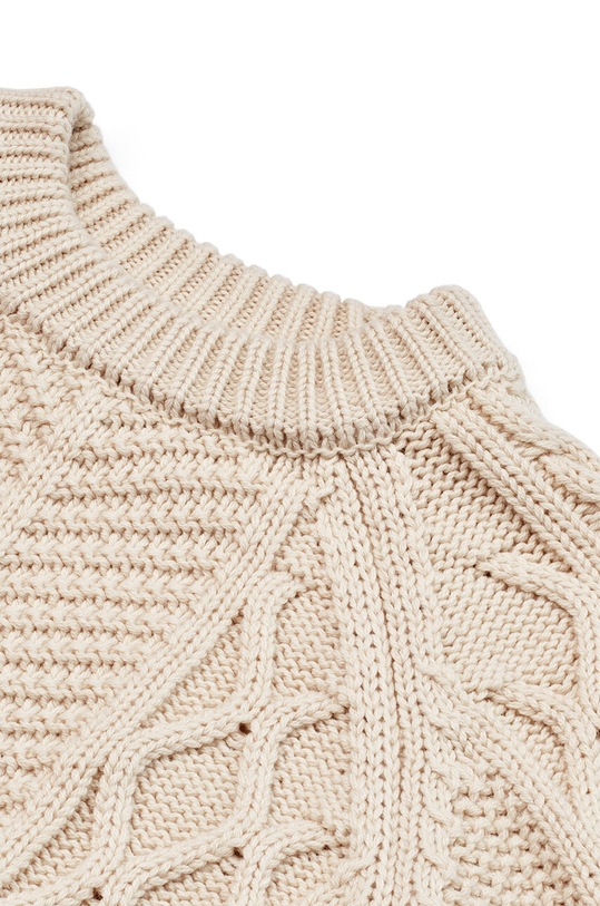 Otroški volneni pulover Liewood Callio Knit Jumper bež LW19165
