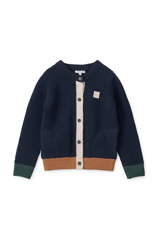 Liewood kardigan wełniany dziecięcy Tiago Knit Cardigan LW19166 granatowy AW24