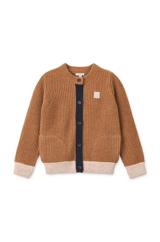 Детский шерстяной кардиган Liewood Tiago Knit Cardigan LW19166 коричневый AW24