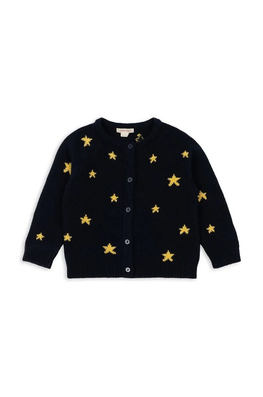 Dětský vlněný kardigan Konges Sløjd BELOU KNIT CARDIGAN vlna námořnická modř KS101894