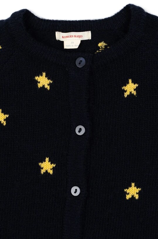 Мальчик Детский шерстяной кардиган Konges Sløjd BELOU KNIT CARDIGAN KS101894 тёмно-синий