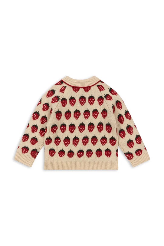 CHLAPEC Dětský vlněný kardigan Konges Sløjd BELOU KNIT COLLAR CARDIGAN KS101895 béžová