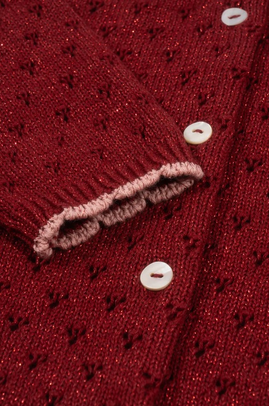 Dětský svetr Konges Sløjd HOLIDAY KNIT CARDIGAN červená KS101994