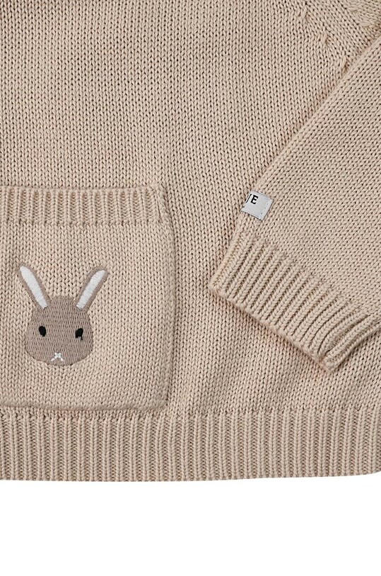 Хлопковый свитер для младенцев Donsje Loeke Sweater Bunny бежевый 3026001.