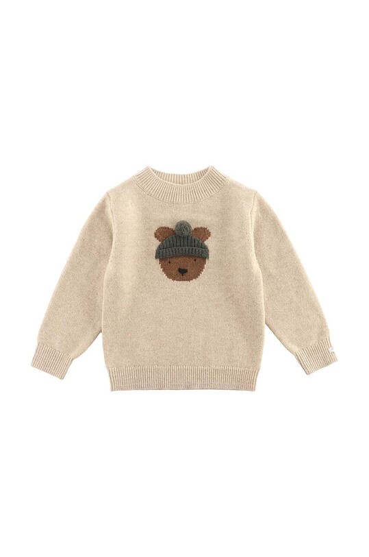 Детский шерстяной свитер Donsje Denn Merino Wool Sweater Bear 4083501.98.128 бежевый AW24