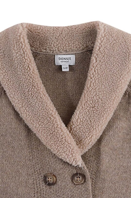 Donsje cardigan de lână pentru bebeluși Nannie Merino Wool Waistcoat 4085300.56.92 maro