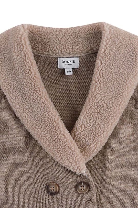 Vuneni dječji kardigan Donsje Nannie Merino Wool Waistcoat smeđa 4085300.98.128