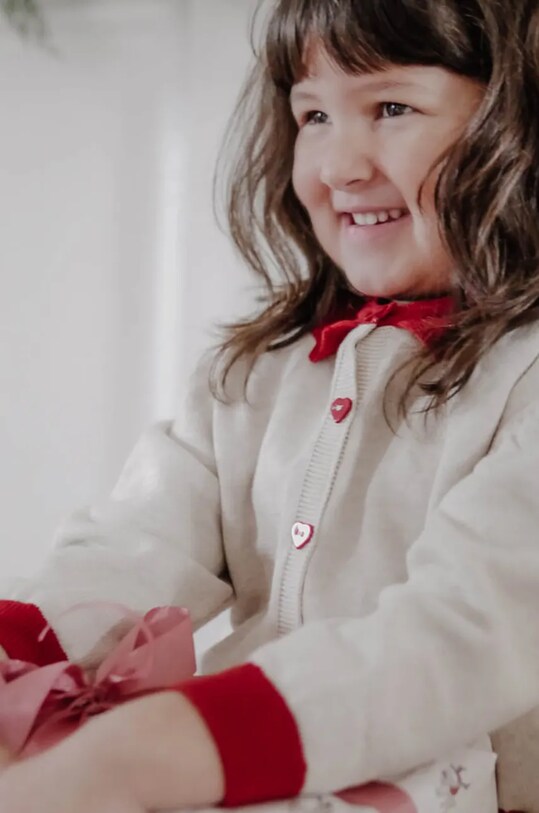 Детский хлопковый кардиган That's mine Felizia 128721 бежевый AW24
