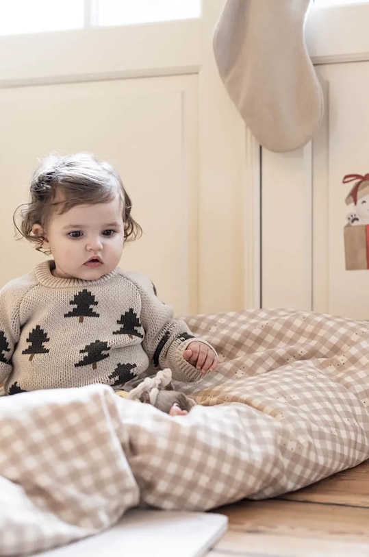 Detský bavlnený sveter That's mine Fabian béžová 128395