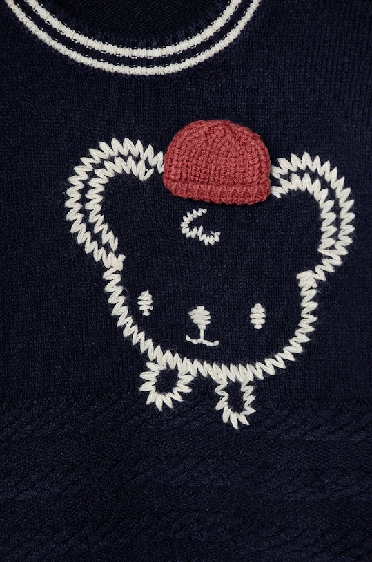 Κοριτσίστικα Βρεφικό πουλόβερ από μείγμα μαλλιού United Colors of Benetton 1WUAB1012.W.Seasonal σκούρο μπλε