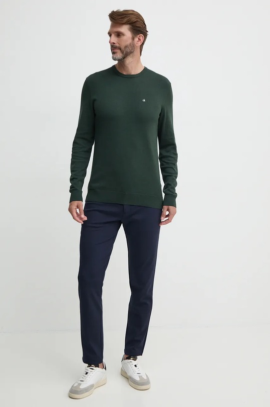 Calvin Klein pulover din amestec de mătase K10K113549 verde AW24