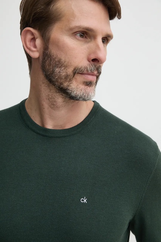 Calvin Klein pulover din amestec de mătase verde K10K113549