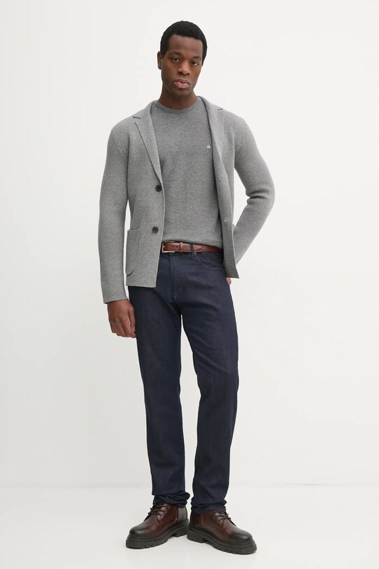 Pulover s dodatkom svile Calvin Klein K10K113549 siva AW24