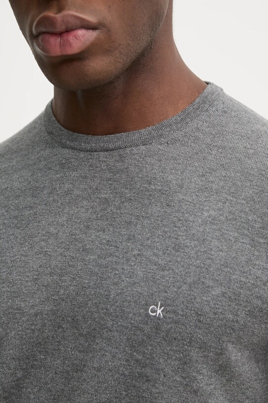 Светр з домішкою шовку Calvin Klein K10K113549 сірий
