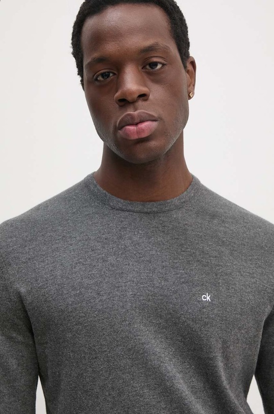 Calvin Klein sweter z domieszką jedwabiu szary K10K113549