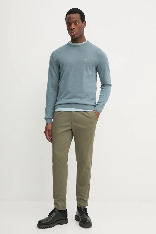 Свитер с примесью шелка Calvin Klein K10K113549 зелёный AW24