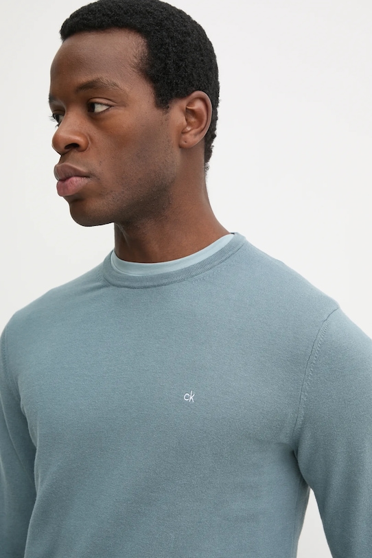 Свитер с примесью шелка Calvin Klein зелёный K10K113549
