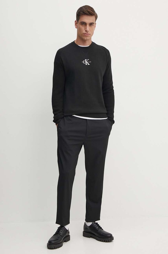 Calvin Klein Jeans pulover de bumbac J30J325671 negru NC24