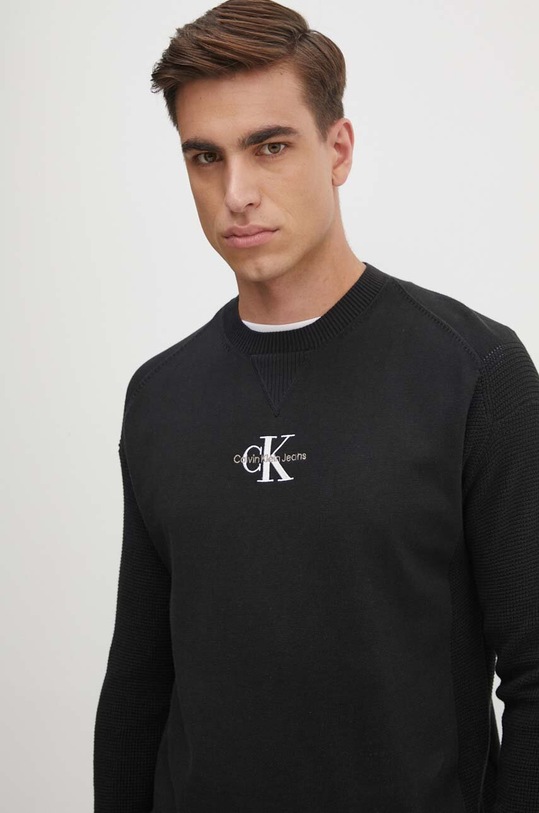 Calvin Klein Jeans pulover de bumbac negru J30J325671