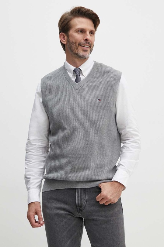 Tommy Hilfiger gilè in cotone grigio MW0MW35473