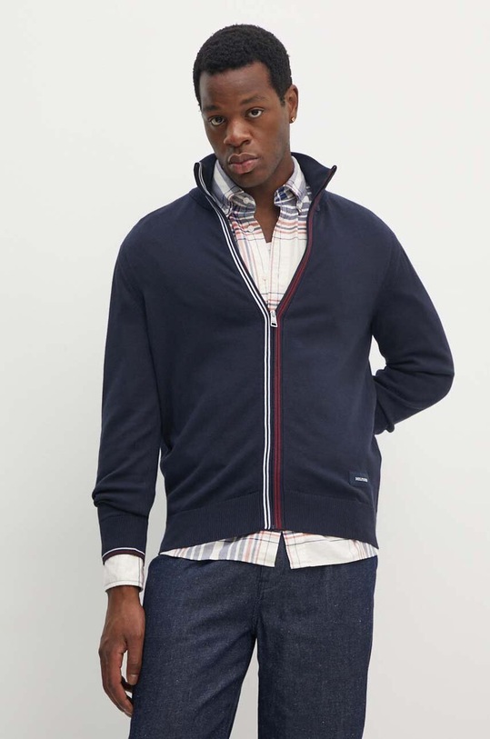 Tommy Hilfiger kardigan bawełniany bawełna granatowy MW0MW35855