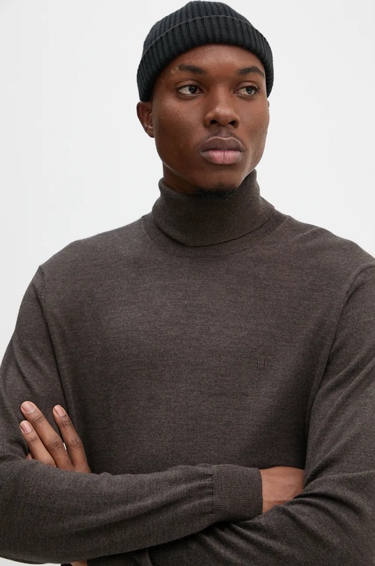 Vlněný svetr Les Deux hnědá LDM310114