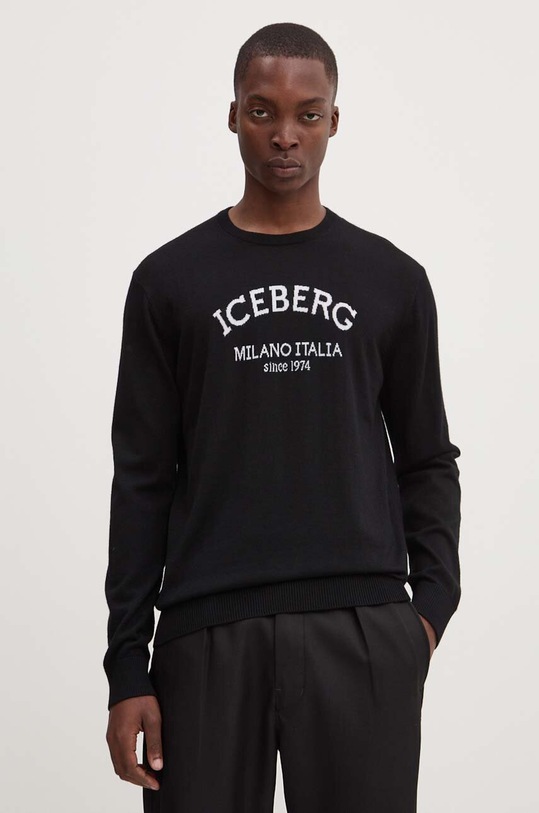 Iceberg pulover de lana subtiri negru A001.9005