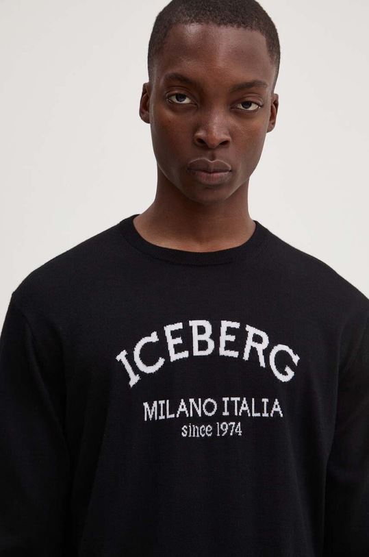 Iceberg sweter wełniany czarny A001.9005