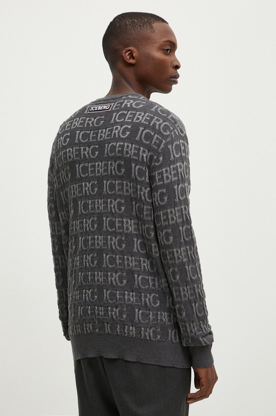 Odzież Iceberg sweter wełniany A002.7010 szary