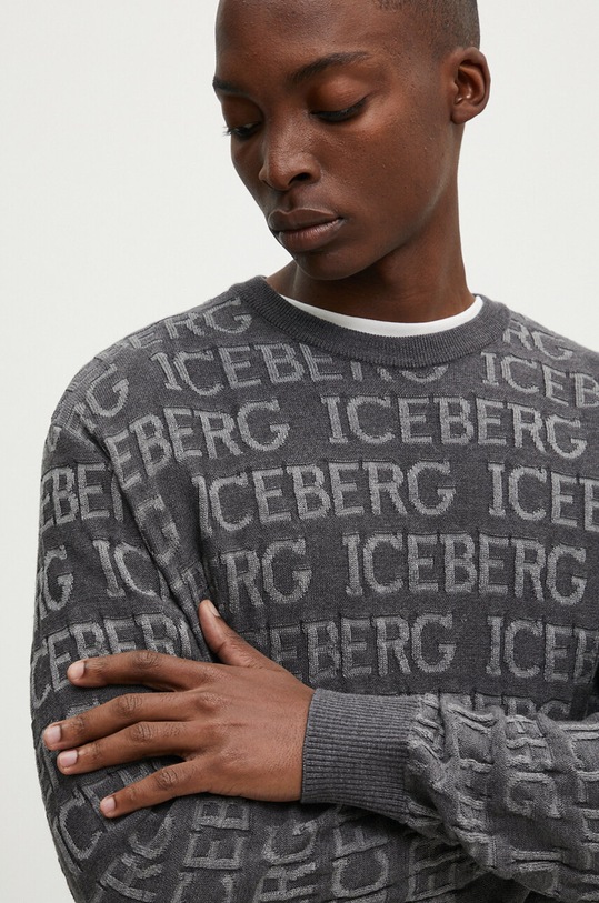 Iceberg sweter wełniany szary A002.7010