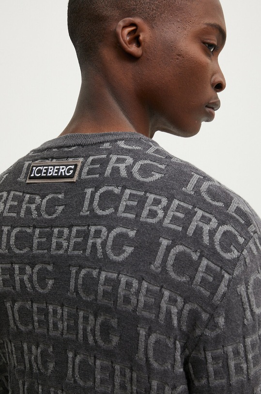 Iceberg sweter wełniany A002.7010 szary