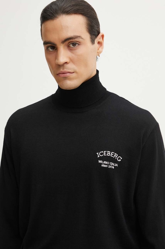 Iceberg sweter wełniany czarny A006.9005