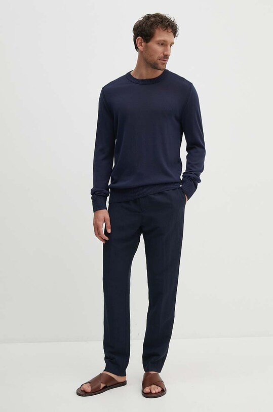 BOSS Orange sweter wełniany 50501762 niebieski AW24