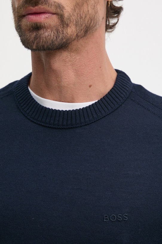 Vuneni pulover Boss Orange 50501762 mornarsko plava