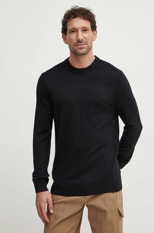 Boss Orange pulover de lana subtiri negru 50501762