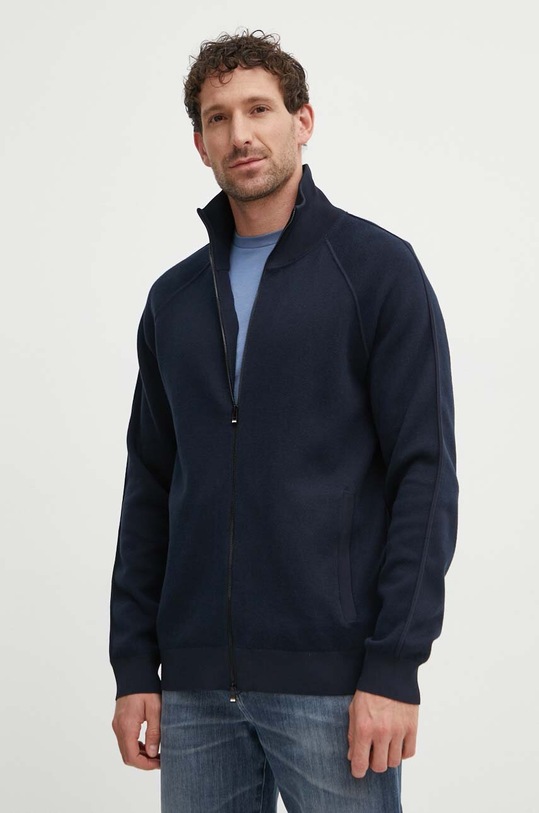 BOSS cardigan din amestec de lana uni bleumarin 50519629