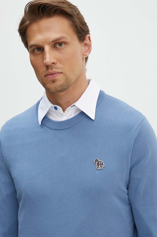 PS Paul Smith sweter bawełniany niebieski M2R.200YZ.L21858